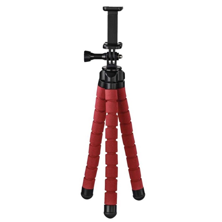 HAMA 4617 Stativ "Flex" für Smartphone und GoPro, 26 cm, Rot