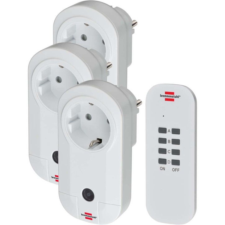 BRENNENSTUHL Funksteckdosen-Set Innen 3 x F (CEE 7/3) Weiss