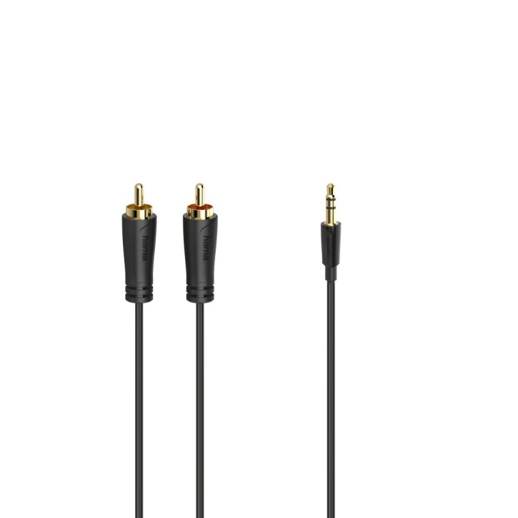 HAMA 205260 Audio-Kabel, 3,5-mm-Klinken-Stecker - 2 Cinch-Stecker, Stereo, verg., 1,5 m