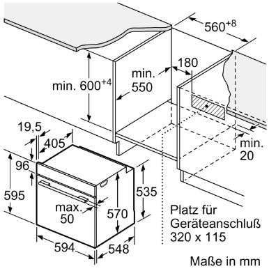 BOSCH HBA3140B3 | Serie 4 Einbau-Backofen, 60 x 60 cm Edelstahl