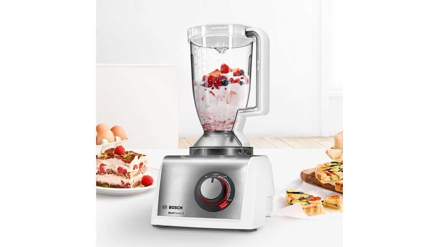 BOSCH MC812S814 | Kompakt-Küchenmaschine MultiTalent 8 1250 W Weiß, Edelstahl gebürstet