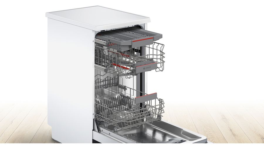 BOSCH SPS4HMI49E | Serie 4 Freistehender Geschirrspüler 45 cm Silver Inox