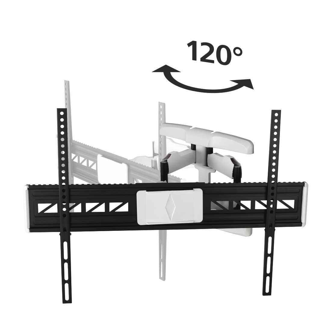 HAMA 118626 TV-Wandhalterung FULLMOTION, 5 Sterne, 229 cm (90"), Schwarz/Weiß 