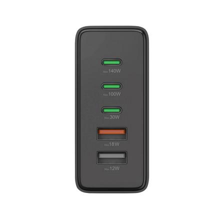 HAMA 201978 | USB-Ladestation 5 Ports, GaN, Schnellladegerät, 3xUSB-C, 2xUSB-A, PD, 140 W