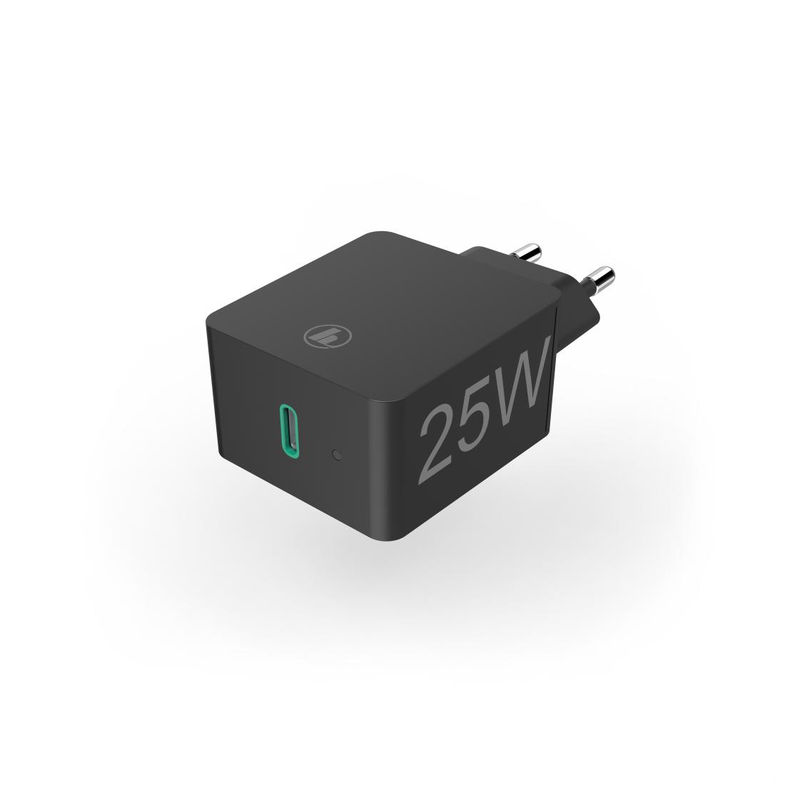 Auto-Schnellladegerät, USB-C, Power Delivery (PD)/Qualcomm®, 25 W, Schwarz