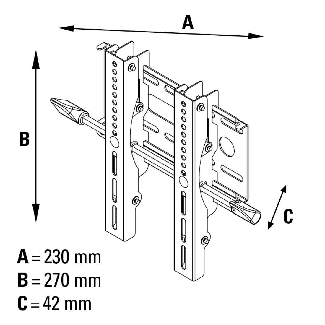 HAMA 84425 TV-Wandhalterung TILT, 3 Sterne, 94 cm (37"), Schwarz 