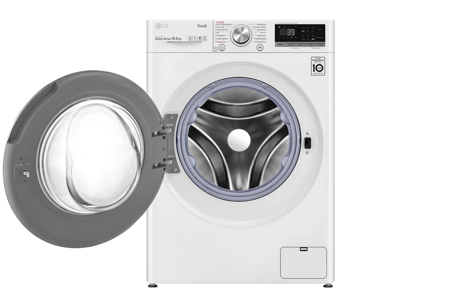 LG F6WV710P1 | Waschmaschine | 10,5 kg | EEK A | AI DD®| Steam | TurboWash® 360° | ThinQ® | 1.600 U./Min.
