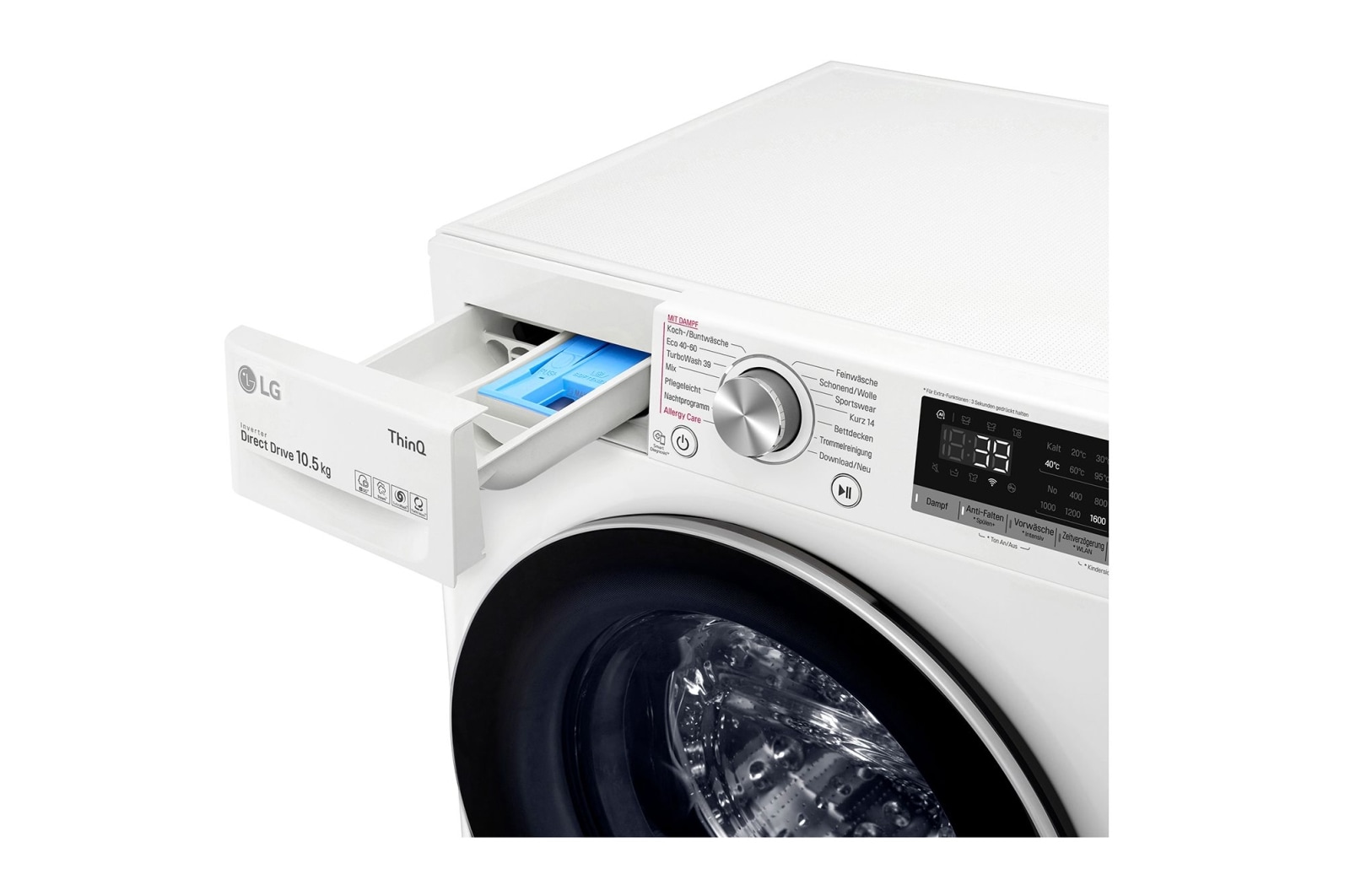 LG F6WV710P1 | Waschmaschine | 10,5 kg | EEK A | AI DD®| Steam | TurboWash® 360° | ThinQ® | 1.600 U./Min.