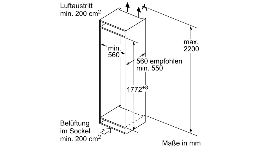 NEFF KI5862SE0S | N 50 Einbau Kühl-Gefrierkombination mit Gefrierfach unten 177.2 x 54.1 cm Schleppscharnier