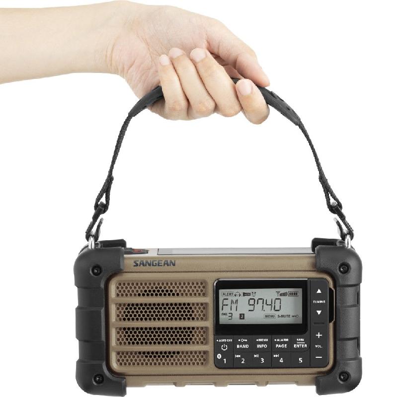 SANGEAN MMR99DESERT Kurbelradio | Radio FM 2-Band LED-SOS-Lampe-16634115 | Radios
