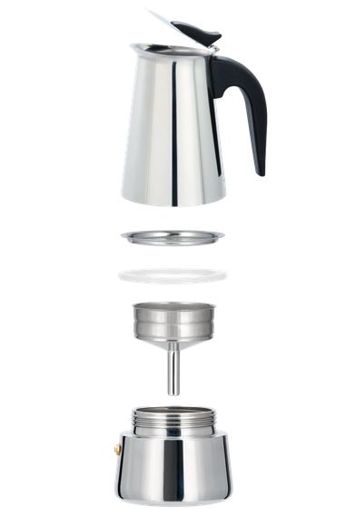 XAVAX 111274 | Espressokocher aus Edelstahl, 250 ml, geeignet für Induktion