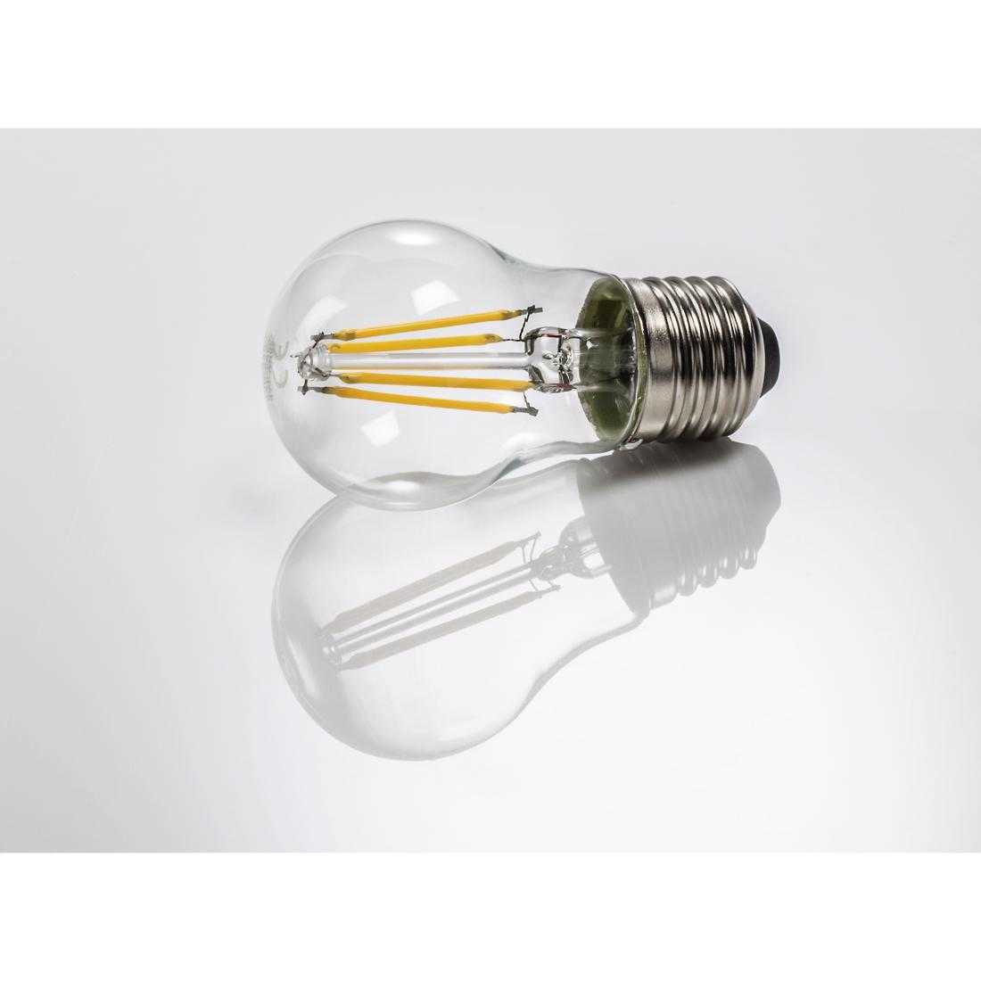 XAVAX 112557 LED-Filament, E27, 470lm ersetzt 40W, Tropfenlampe, Warmweiß