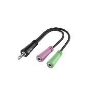 HAMA 200352 Audio-Adapter, 4pol. 3,5-mm-Klinke-Stecker - 2x 3pol. 3,5-mm-Klinke-Headset