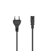 HAMA 200733 Netzkabel, Euro-Stecker - 2-pol.-Kupplung (Doppelnut), 2,5 m