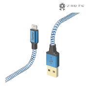 HAMA 201553 Ladekabel "Reflective", USB-A - Lightning, 1,5 m, Nylon, Blau