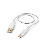 HAMA 201571 Ladekabel "Flexible", USB-A - USB-C, 1,5 m, Silikon, Weiß