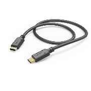 HAMA 201589 Ladekabel, USB-C - USB-C, 1 m, Schwarz