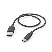HAMA 201594 Ladekabel, USB-A - USB-C, 1 m, Schwarz