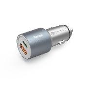 HAMA 201639 Auto-Schnellladegerät, 1x USB-C PD, 1x USB-A QC, 38 W, Metall