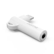 HAMA 201700 Aux-Adapter Lightning – 3,5-mm-Klinke-Buchse, 90° Winkelstecker, Weiß