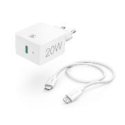 HAMA 210563 Ladeset, Lightning, Power Delivery (PD), 20 W, Weiß