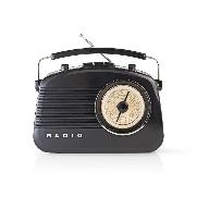 NEDIS RDFM-5000BK schwarz | FM-Radio | Tisch Ausführumg | AM / FM | Batteriebetrieben / Netzstromversorgung | Analog | 4.5 W | Kopfhörerausgang | Tragegriff