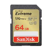 SANDISK 121579 SDXC Extreme 64GB (170/80 MB/s R/W) + 1 Jahr RescuePRO Deluxe