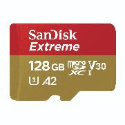 SANDISK microSDXC Extreme 128GB (R190MB/s) + Adapter, 1 Jahr RescuePRO Deluxe