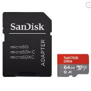 SANDISK 173448 microSDXC Ultra 64GB (A1 / UHS-I / Cl.10 / 100MB/s) + Adapter, "Android"