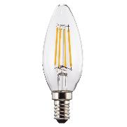 XAVAX 112823  LED-Filament, E14, 470lm ersetzt 40W, Kerzenlampe, Warmweiß, Klar