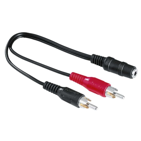 HAMA 43254 Audio-Adapter 2 Cinch-Stecker - 3,5-mm-Klinken-Kupplung Stereo 