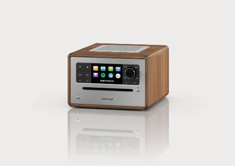 SONORO ELITE walnuss | Kompaktes Musiksystem inklusive Internetradio, Digitalradio mit CD, dualer Weckfunktion & Bluetooth