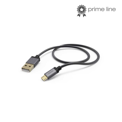 HAMA 173625 Lade-/Datenkabel "Metall", Micro-USB, 1,5 m, Anthrazit