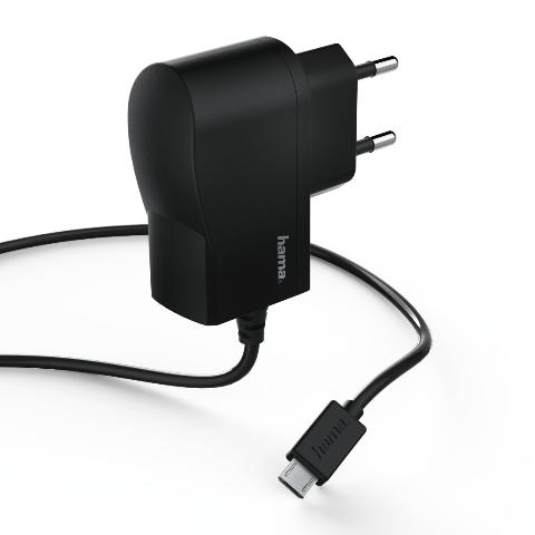 HAMA 173670 Ladegerät, Micro-USB, 1 A, Schwarz