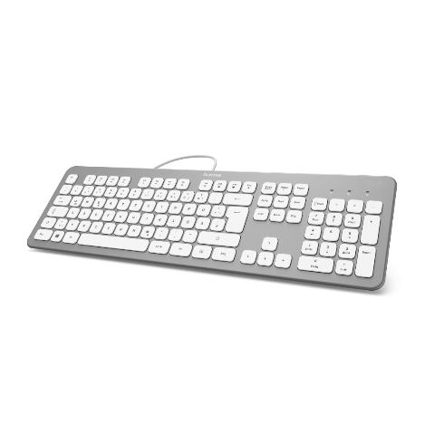 HAMA 182651 Tastatur "KC-700", Silber/Weiß