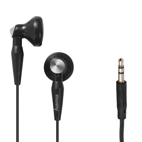 HAMA 184130 Kopfhörer "Peaky", Earbuds, Kabelknickschutz, Schwarz