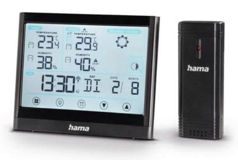 HAMA 186421 | Wetterstation "Full Touch", Schwarz