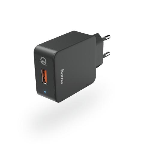 HAMA 201641 Schnellladegerät "Qualcomm® Quick Charge™ 3.0", USB-A, 19,5 W, Schwarz