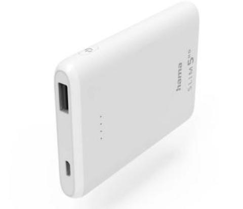 HAMA 201667 | Power Pack "SLIM 5HD" 5000mAh, Ausgang: USB-A, Weiß