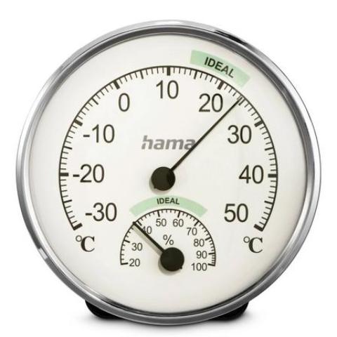 HAMA 222235 | Thermometer und Hygrometer "Chios", Silber / Weiß