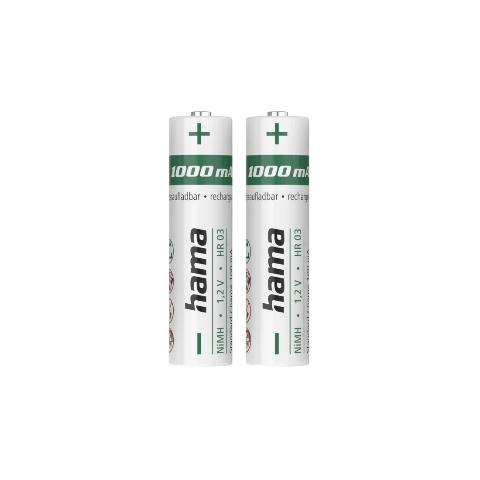 HAMA 223523 NiMH-Akkus, AAA Micro, 1000 mAh, 1,2 V, 2 Stück