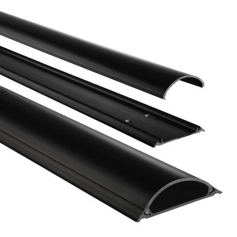 HAMA 83159 PVC-Kabelkanal, halbrund, 100/7/2,1 cm, Schwarz