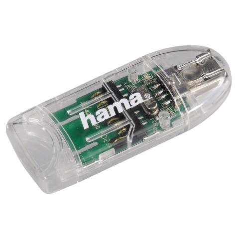 HAMA 91092 USB-2.0-Kartenleser "8in1", SD/microSD, Transparent