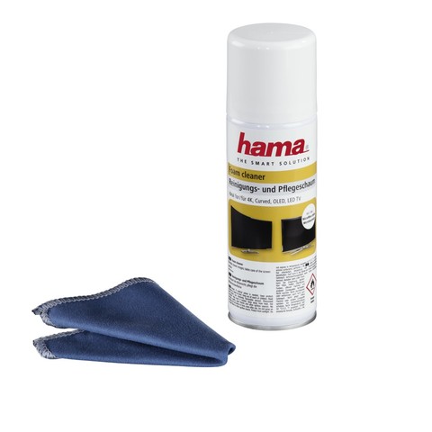 HAMA 95884 Reinigungs- und Pflegeschaum, 200 ml, inklusive Tuch