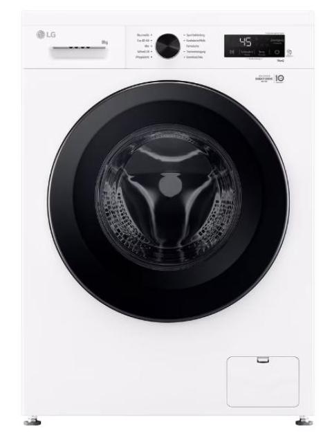 LG F4WB3085 | Waschmaschine Essence White (A, 8 kg, 1.350 U./Min.) Unterbaufähig mit Steam & Inverter Direct Drive