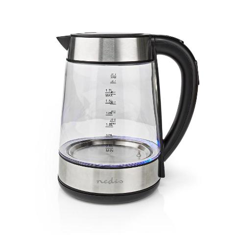 NEDIS KAWK320EGS | Wasserkocher | 1,7 l | 360°-Drehung | Glas