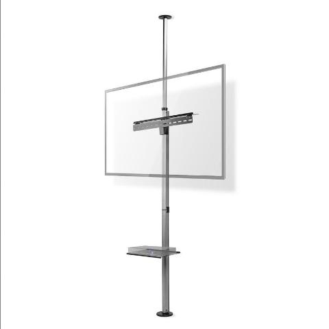 NEDIS TVSM5750BK schwarz | Vollbeweglicher TV-Ständer | 37-70 " | maximal unterstützes Bildschirmgewicht: 30 kg | kippbar | drehbar | Einstellbare voreingestellte Höhen | Aluminium / Stahl | Schwarz / Silber