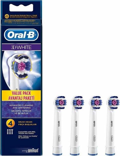 ORAL-B PRO 3D WHITE 4ER weiß Aufsteckbürste | Zubehör
