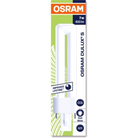 OSRAM  Kompaktleuchtstofflampe DULUX S 7W 830 G23 