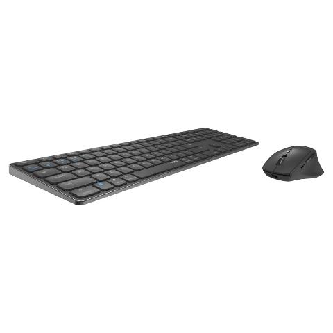 RAPOO 217389 Kabelloses Multimodus Desktop-Set "9800M", DE-Layout, Dunkelgrau